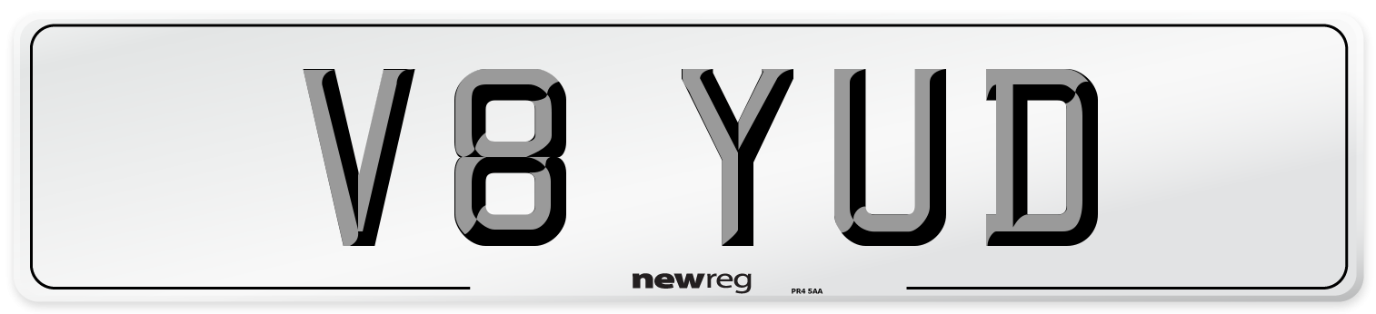V8 YUD Number Plate from New Reg